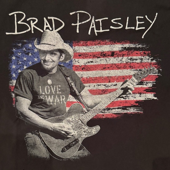 Other - Black Graphic Tee - American Flag country Brad Paisley vintage band t-shirt